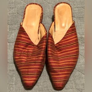 Hand-made Moroccan slides in beautiful orange - size 8.5/9